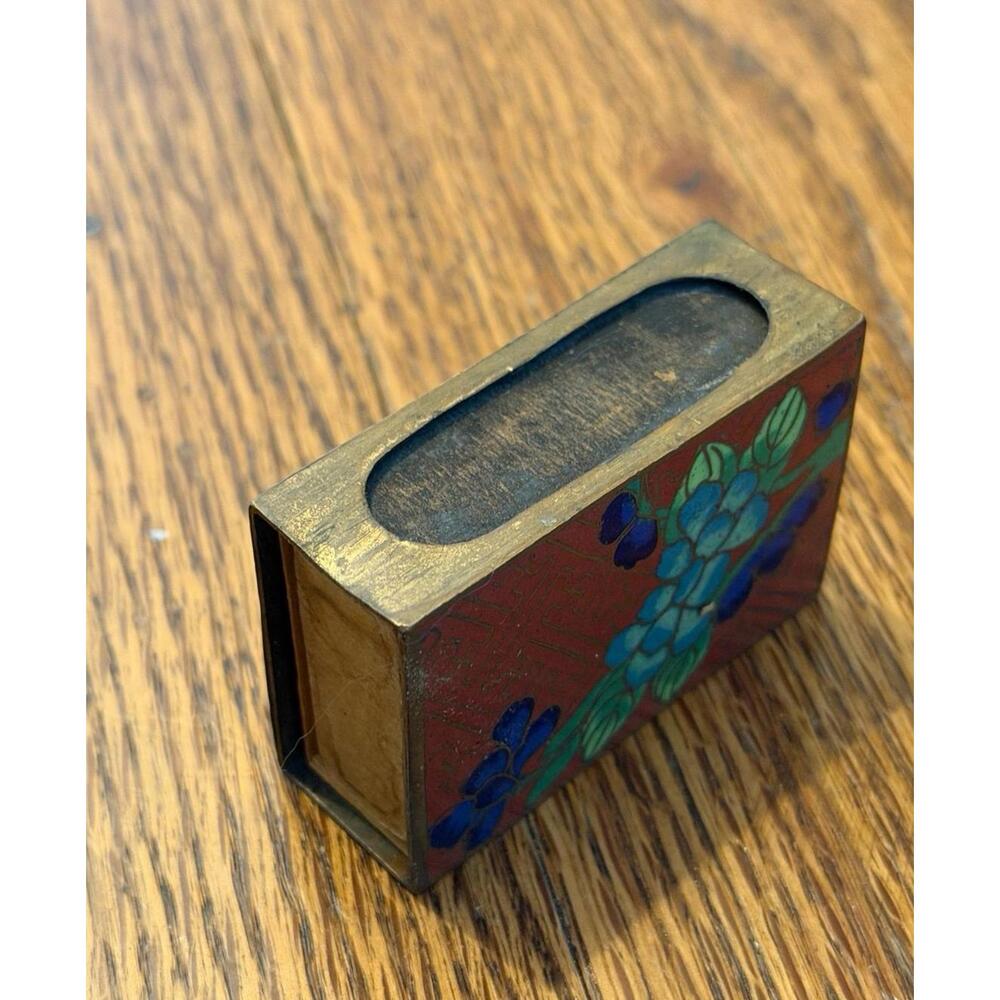 Antique Chinese Cloisonné Enamel Matchbook Holder - Picture 3 of 8